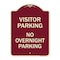 Signmission Visitor Parking No Overnight Parking Heavy-Gauge Aluminum Sign, 24" x 18", BU-1824-22731 A-DES-BU-1824-22731 - alternate 1